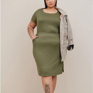 Torrid At The Knee Slub Rib Slit T-Shirt Dress